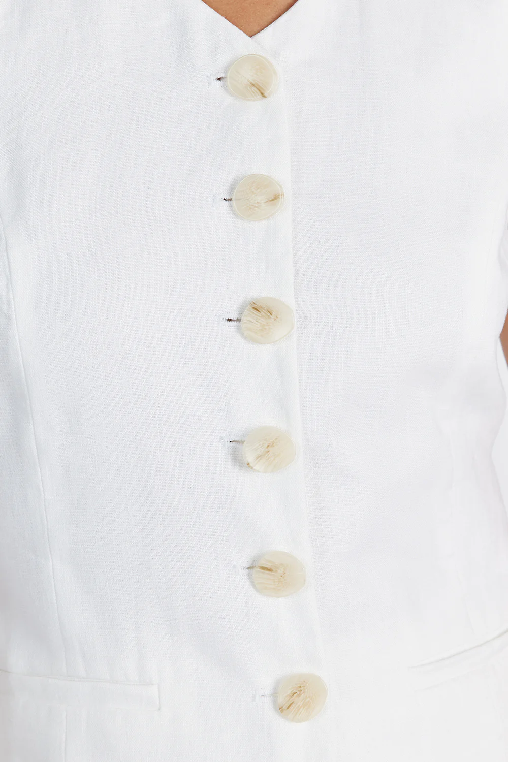 ALONDRA WHITE LINEN VEST - Image 6