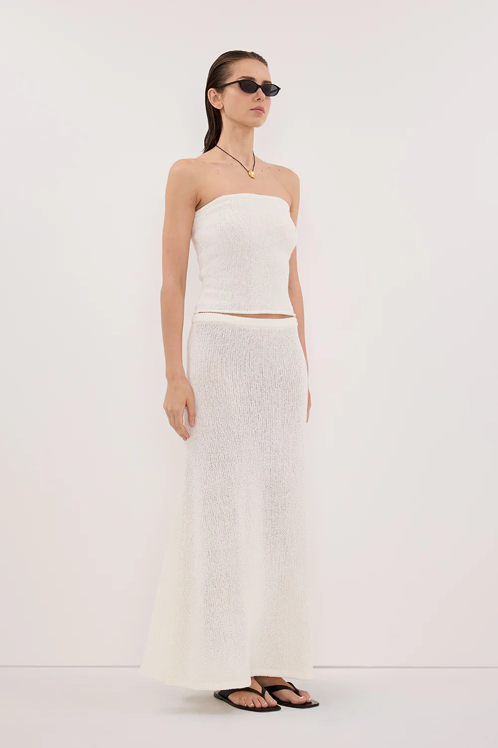 ALTHEA OFF WHITE MAXI SKIRT - Image 3