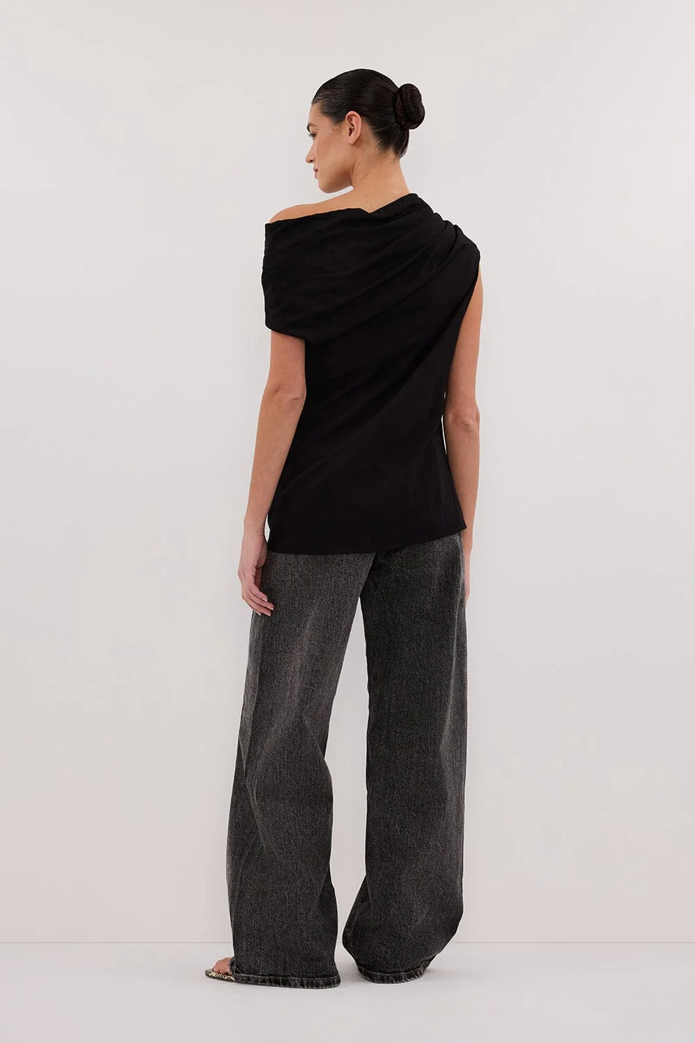 ANDY BLACK ASYM DRAPED TOP - Image 4