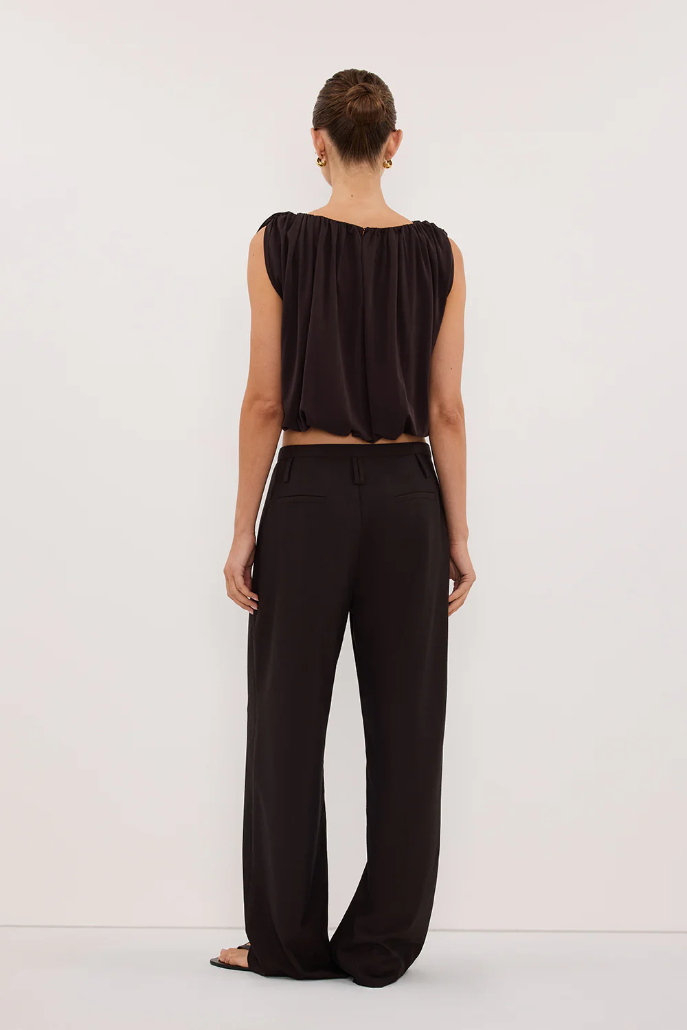 AVA BURNT CHOC SLEEVELESS MODAL BLEND TOP - Image 4