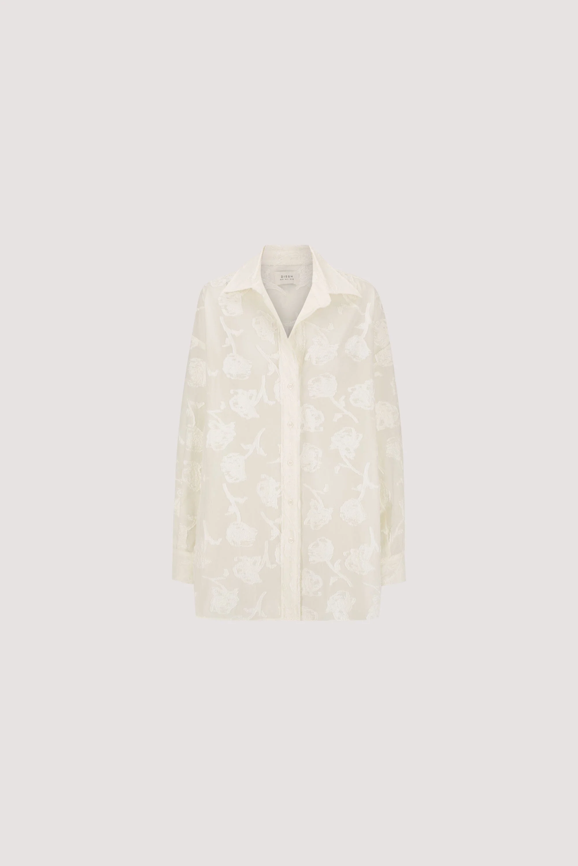AZALEA OFF WHITE JACQUARD LONG SLEEVE SHIRT - Image 8