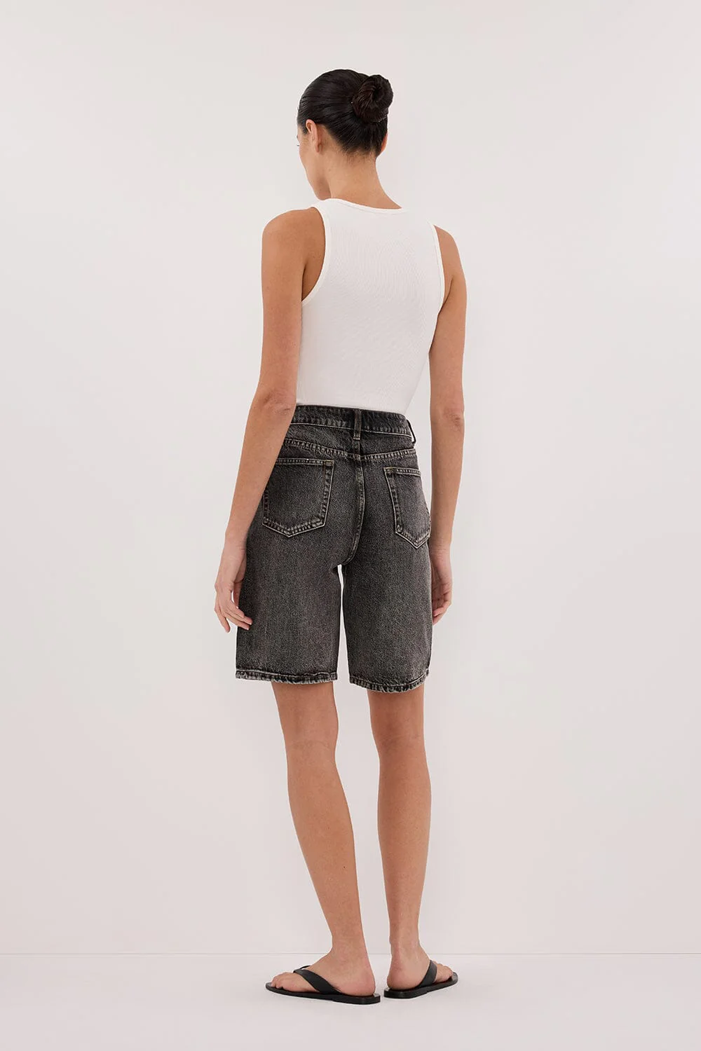BAMBI WASHED BLACK BERMUDA DENIM SHORT - Image 3
