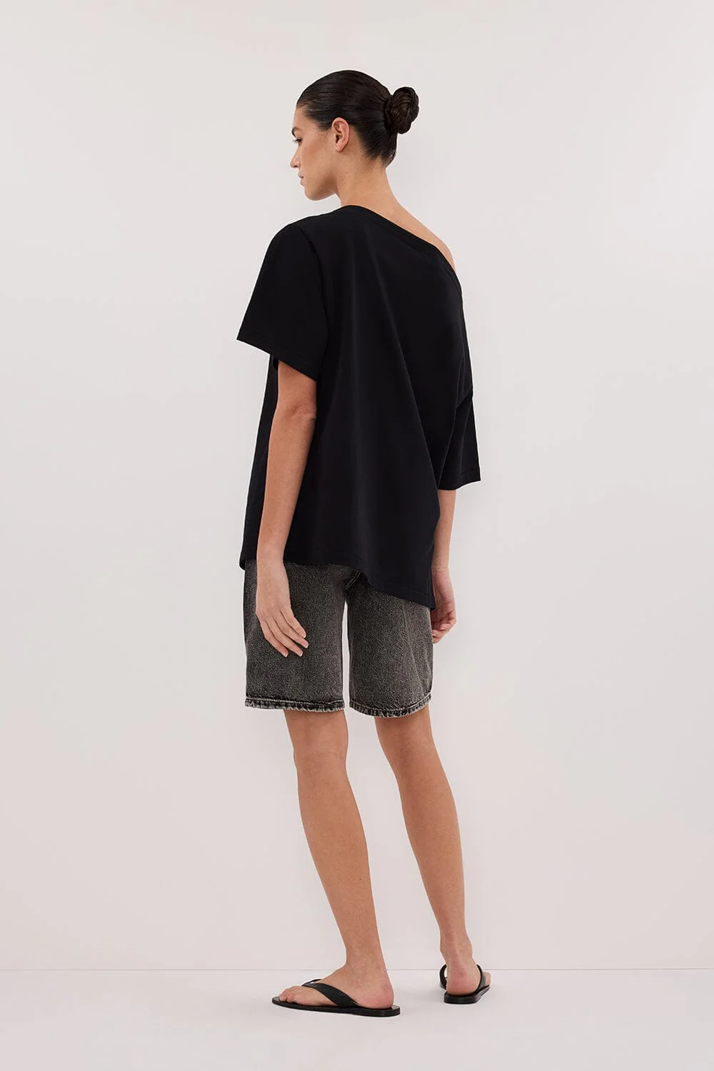 BAMBI WASHED BLACK BERMUDA DENIM SHORT - Image 5
