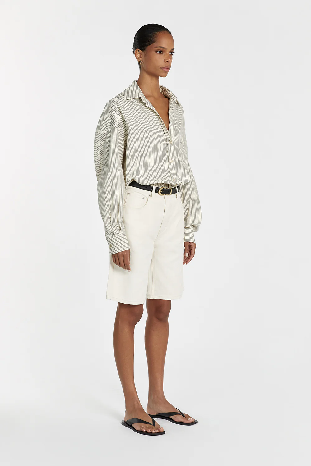 BAMBI CREAM BERMUDA DENIM SHORT - Image 3