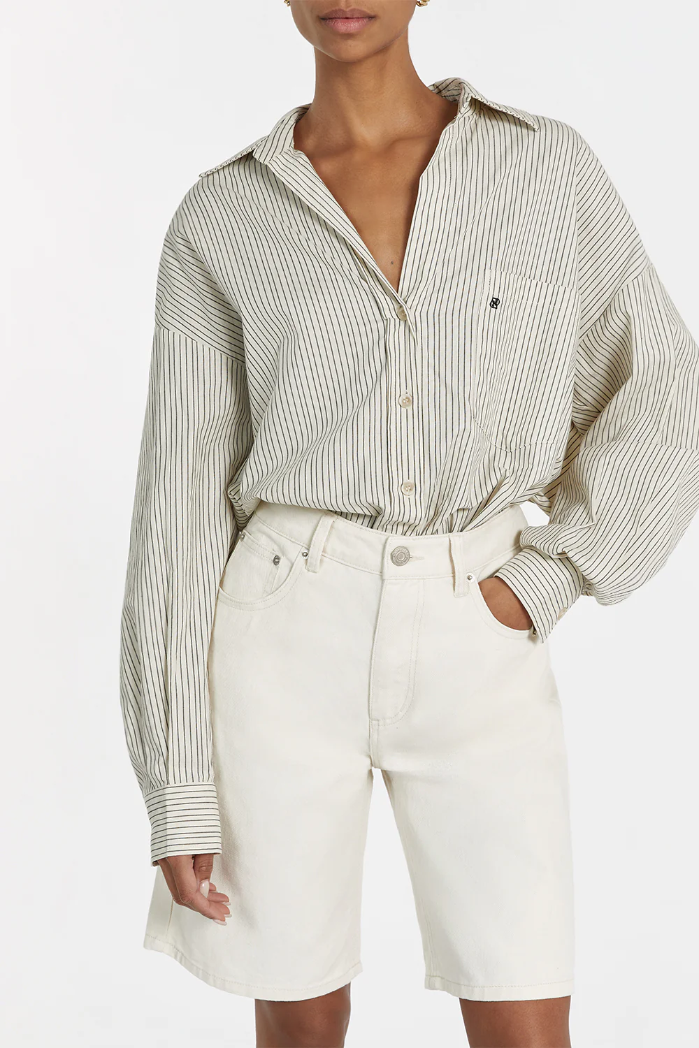 BAMBI CREAM BERMUDA DENIM SHORT - Image 5