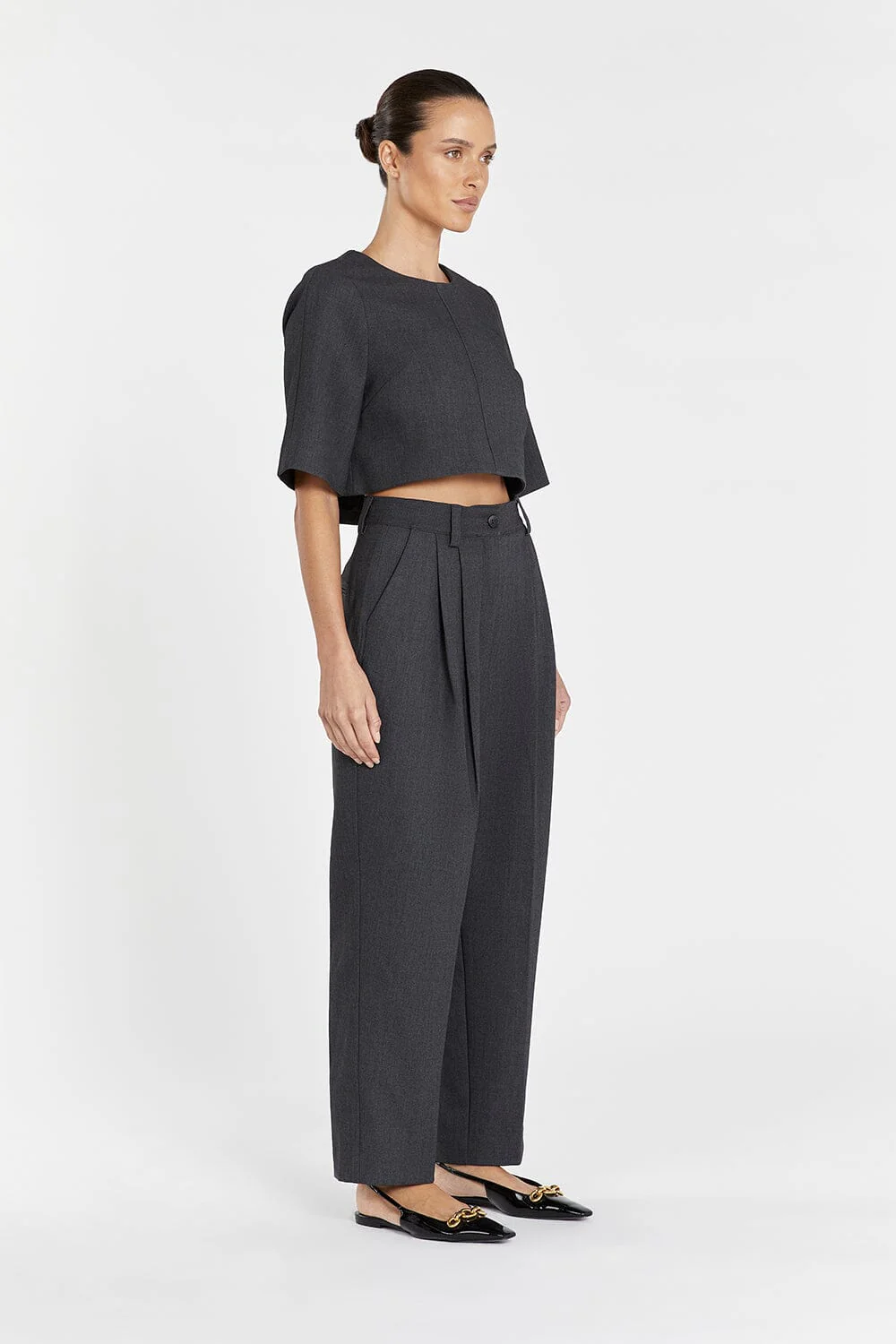 CAREY CHARCOAL CROPPED TEE - Image 3