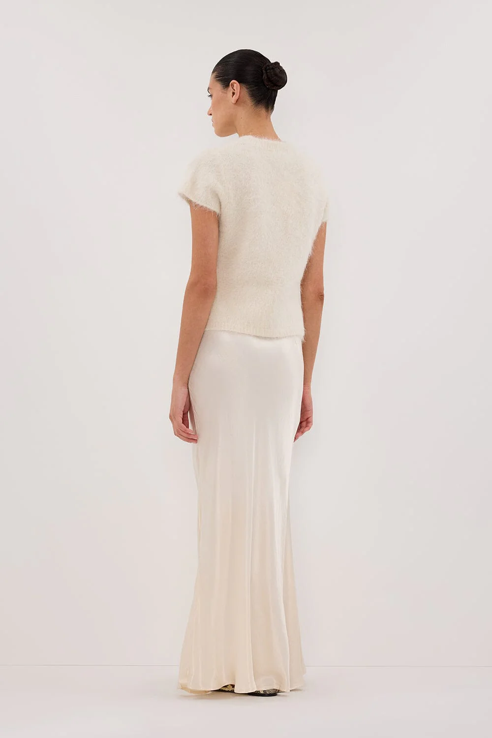 CHARLI CREAM SATIN MAXI SKIRT - Image 4