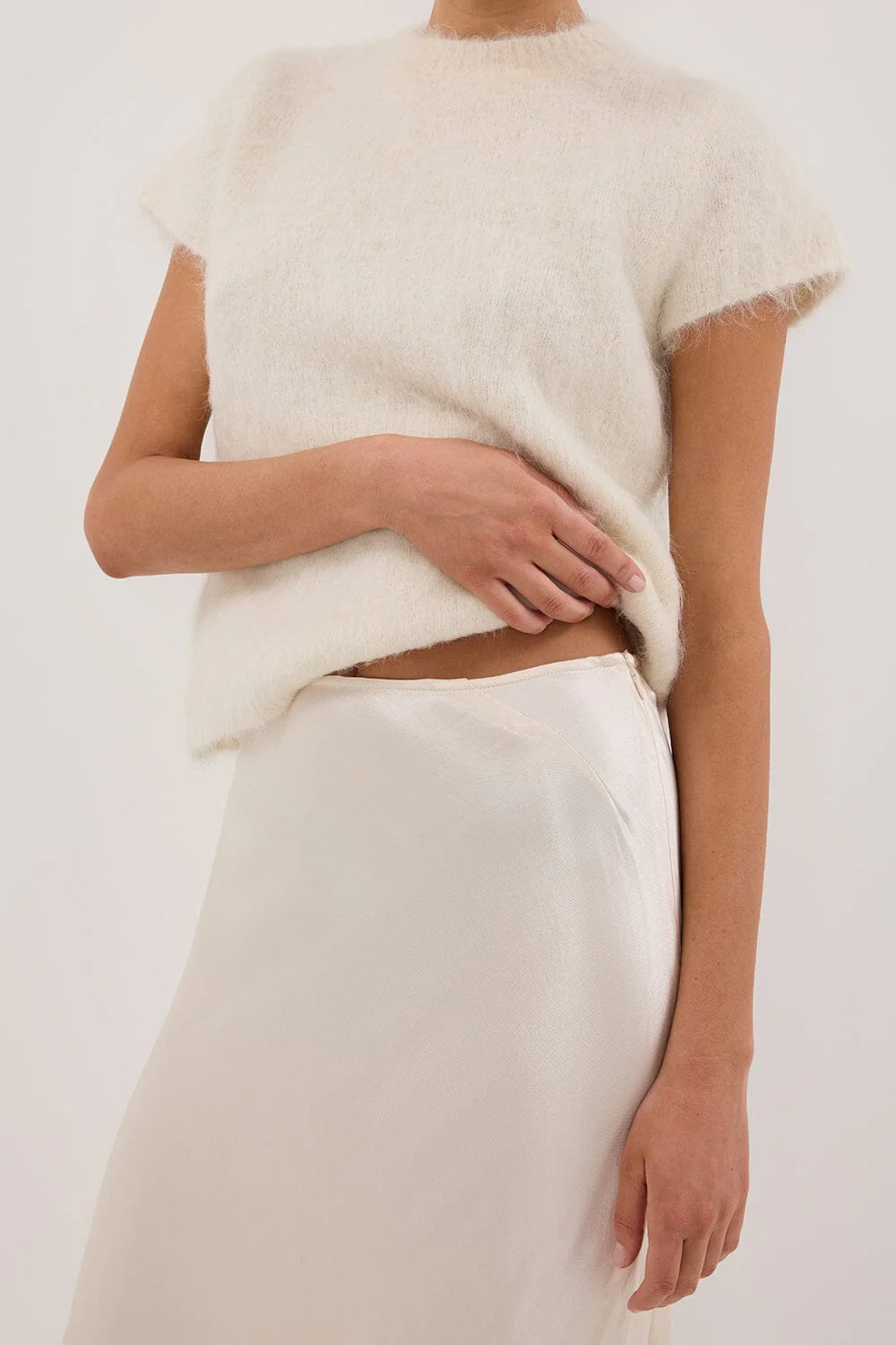 CHARLI CREAM SATIN MAXI SKIRT - Image 5