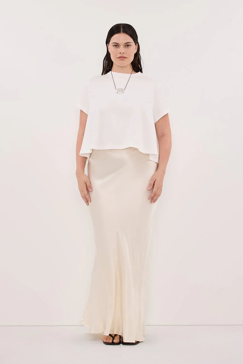 CHARLI CREAM SATIN MAXI SKIRT - Image 6
