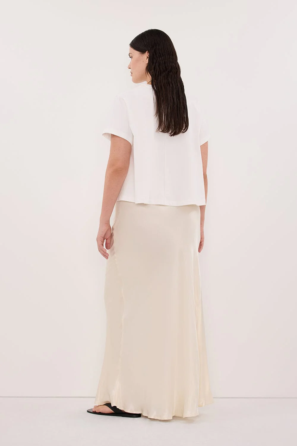 CHARLI CREAM SATIN MAXI SKIRT - Image 7