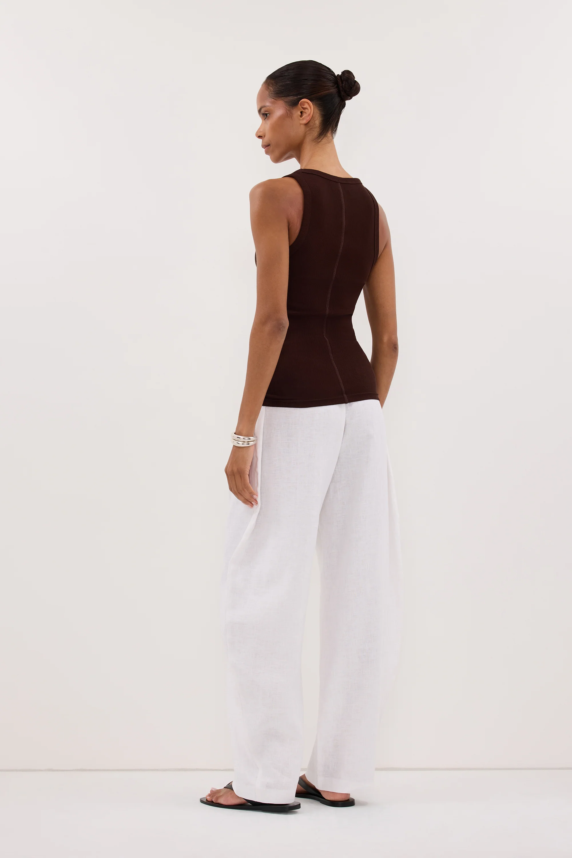 CLARA BURNT CHOC SCOOP NECK TANK TOP - Image 4