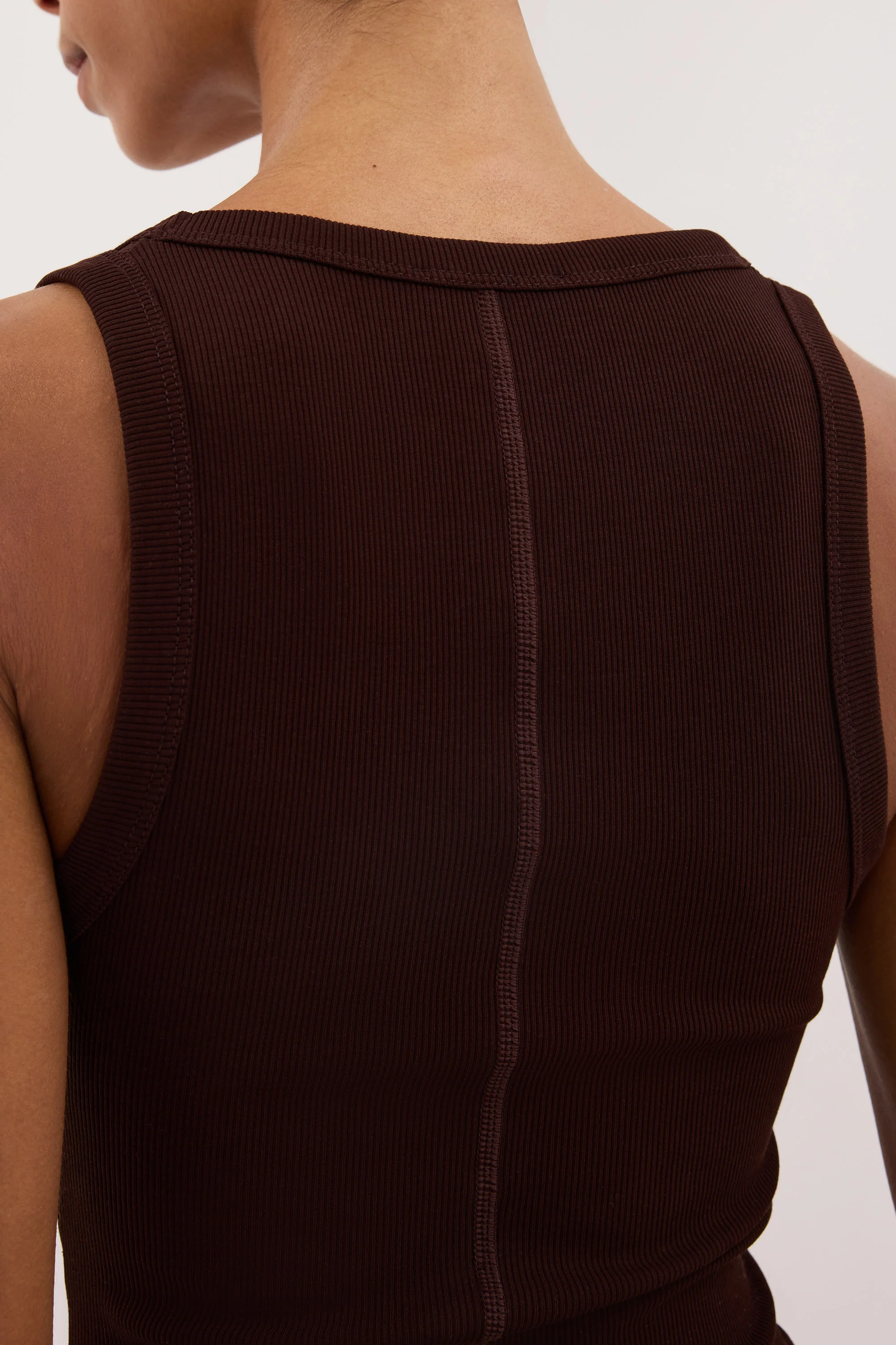CLARA BURNT CHOC SCOOP NECK TANK TOP - Image 5