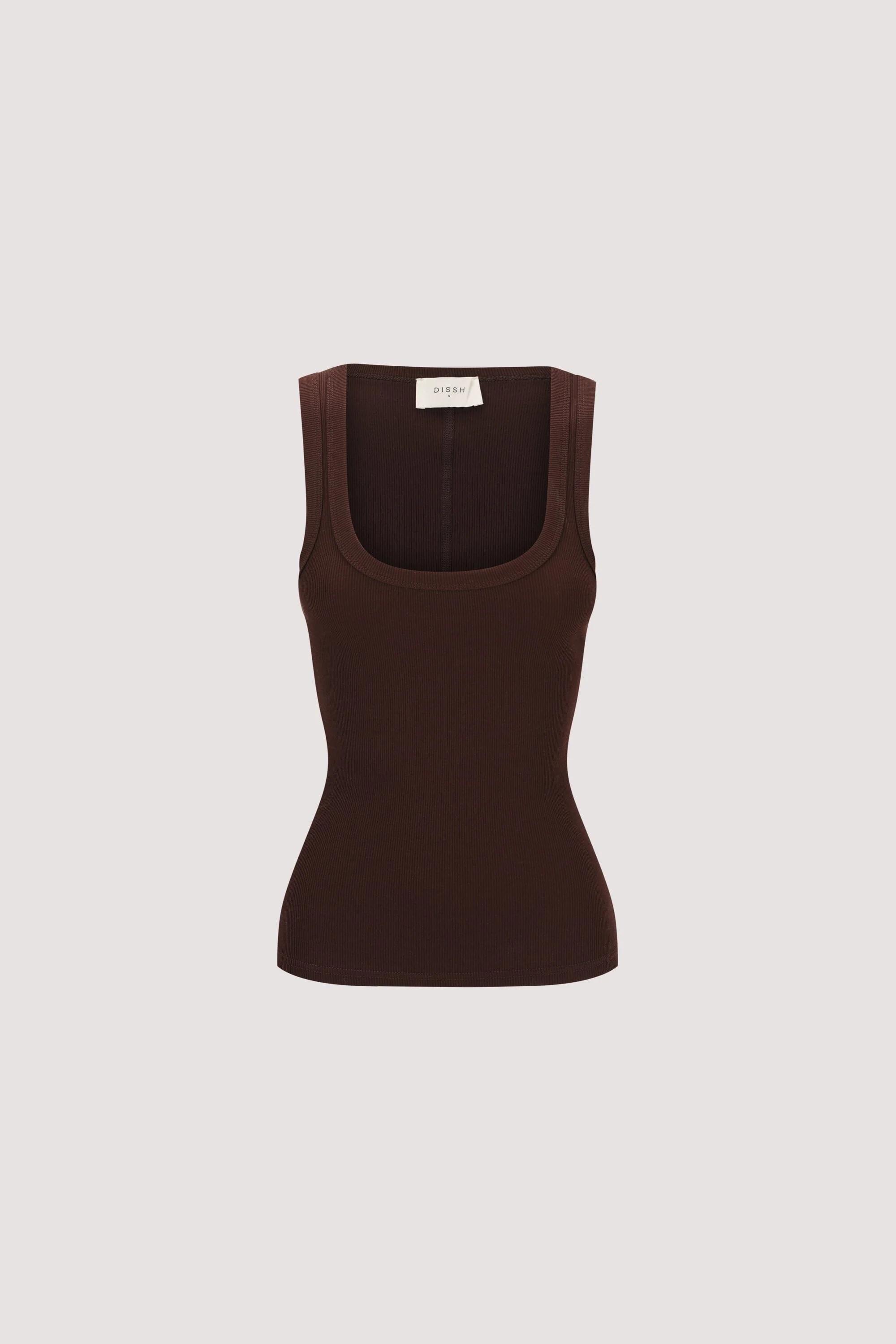 CLARA BURNT CHOC SCOOP NECK TANK TOP - Image 6
