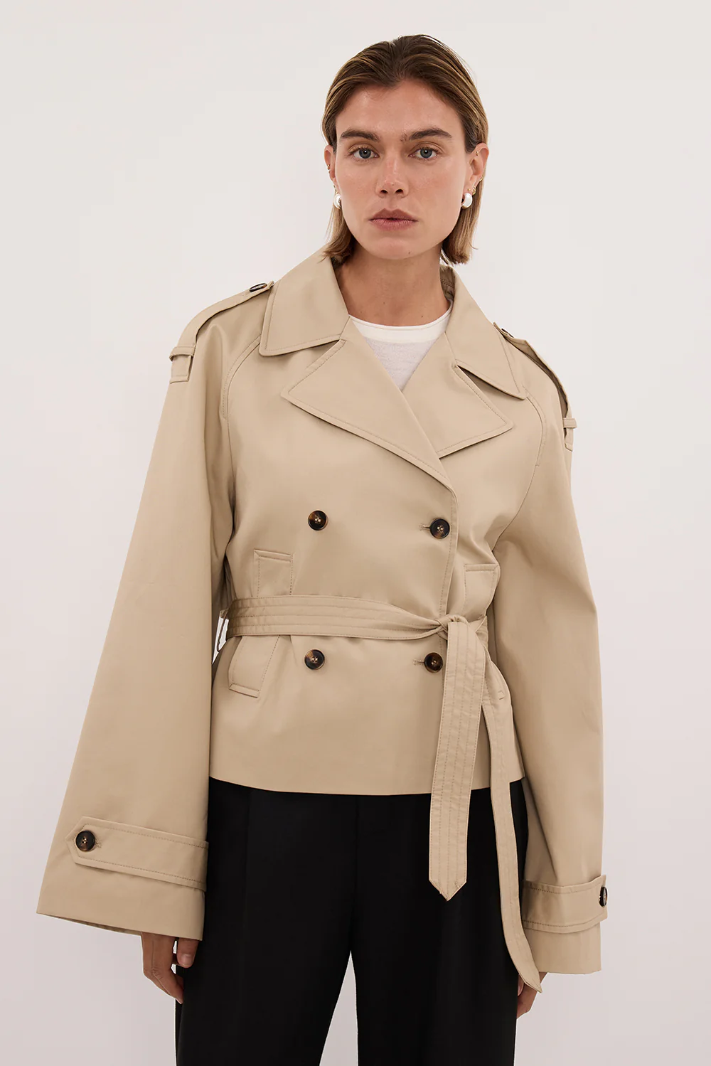 GABRIEL NATURAL CROPPED TRENCH COAT - Image 3