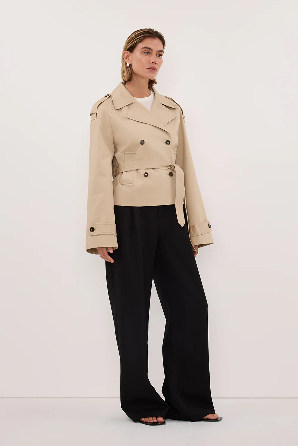 GABRIEL NATURAL CROPPED TRENCH COAT - Image 4