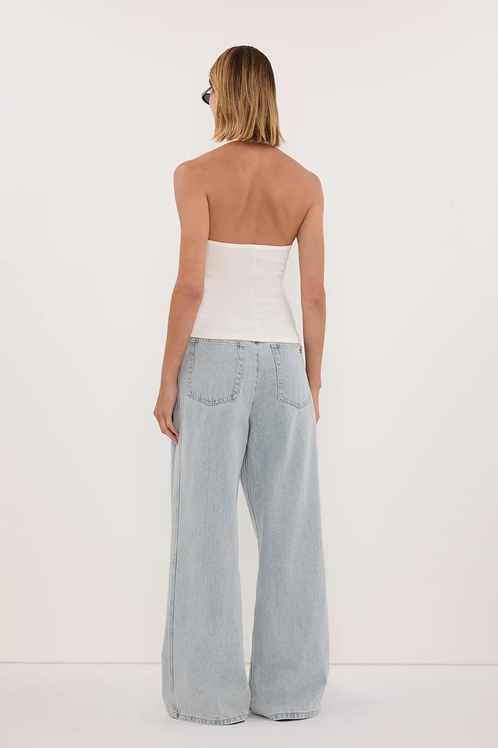 HARLAN OFF WHITE KNIT HALTER TOP - Image 4