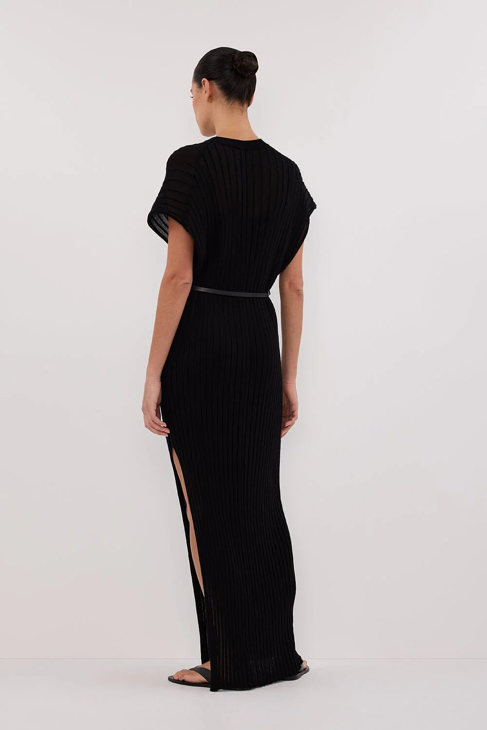 JADE BLACK KNIT MAXI DRESS - Image 4