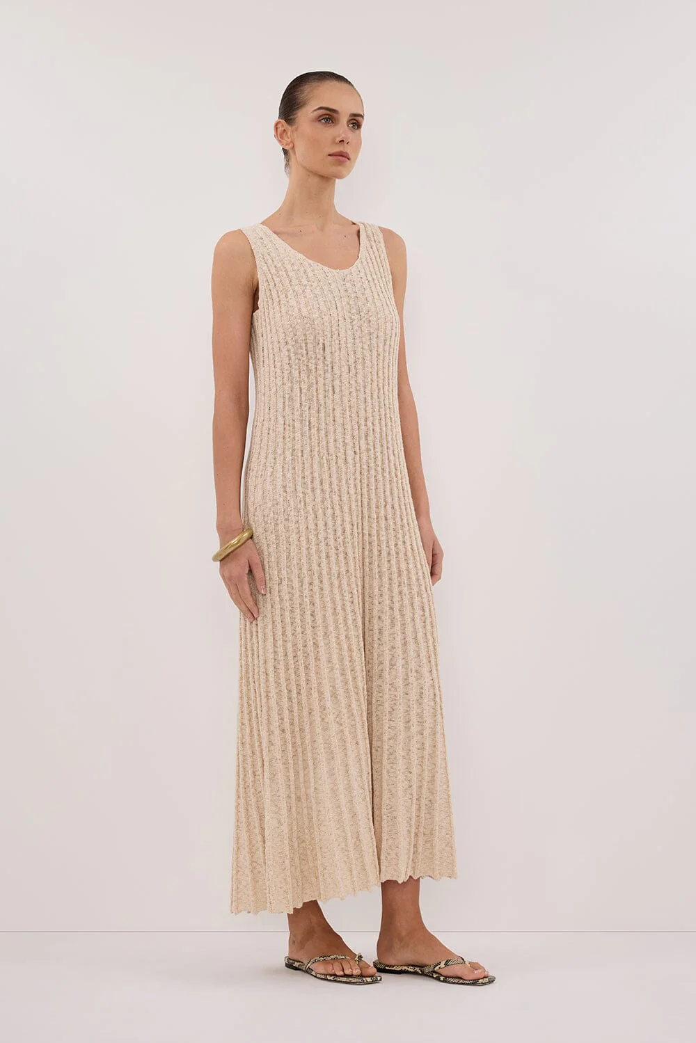LEN NATURAL KNIT MAXI DRESS - Image 3
