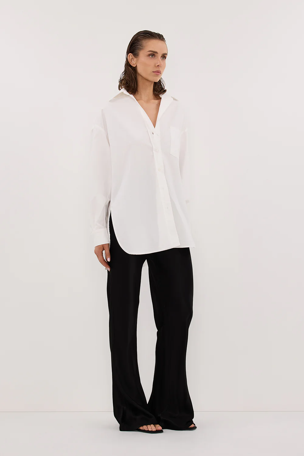 NIKKI BLACK SATIN BIAS PANT - Image 3