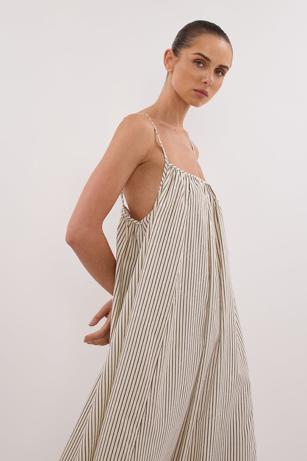 PALMA CREAM SILK BLEND MIDI DRESS - Image 6