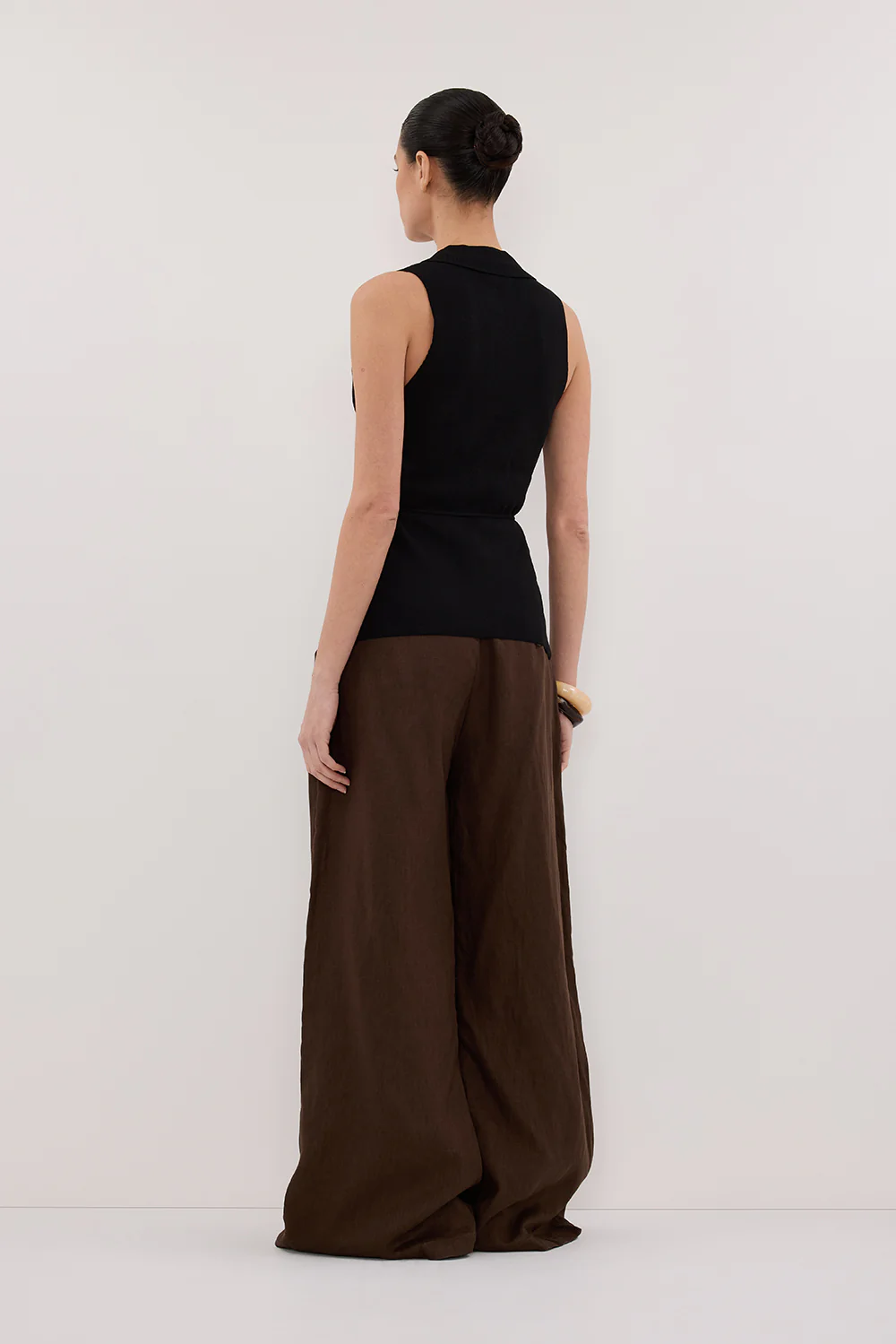 PAULA BLACK WRAP KNIT TOP - Image 4