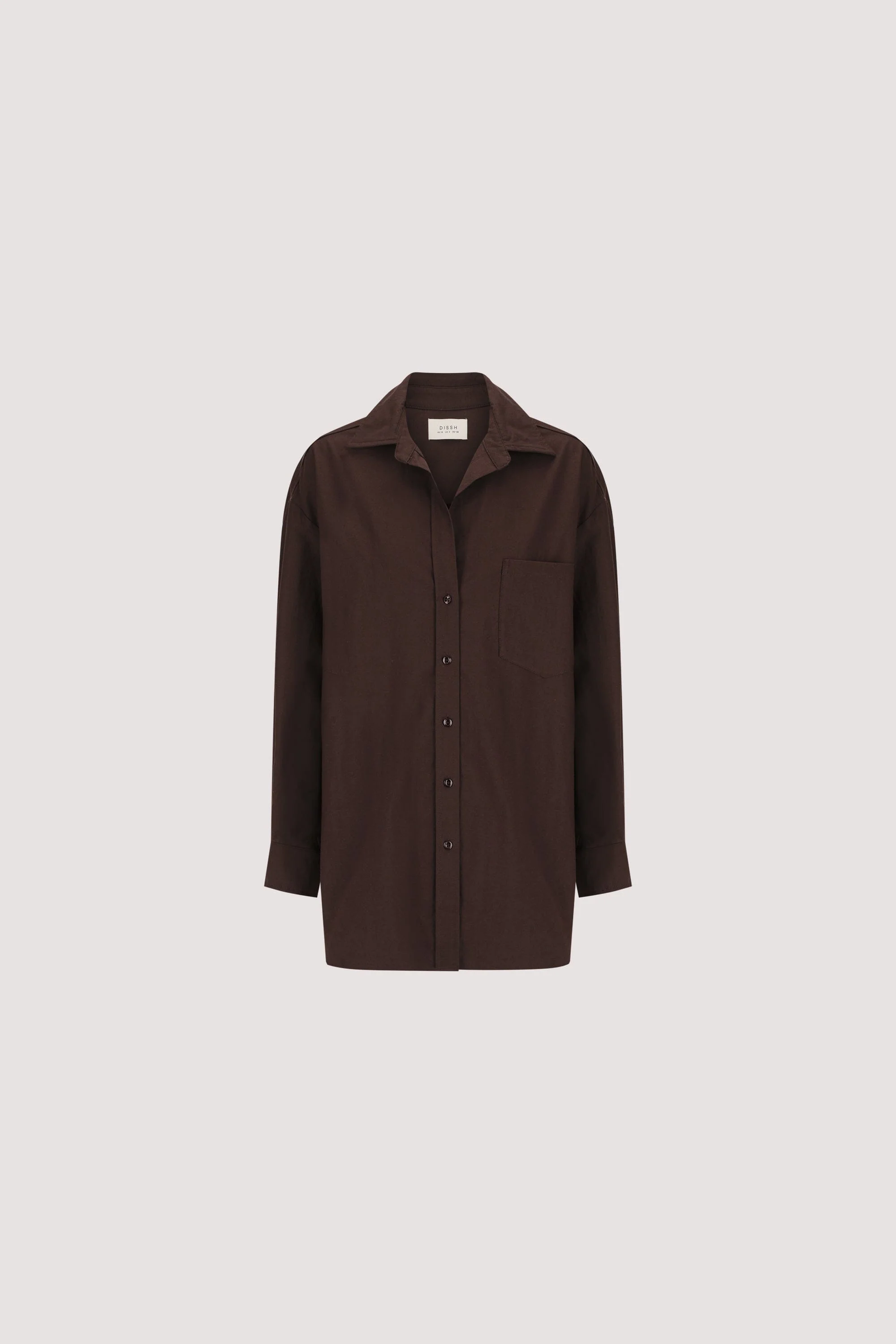 RHEA 2.0 BURNT CHOC OVERSIZED COTTON SHIRT - Image 9