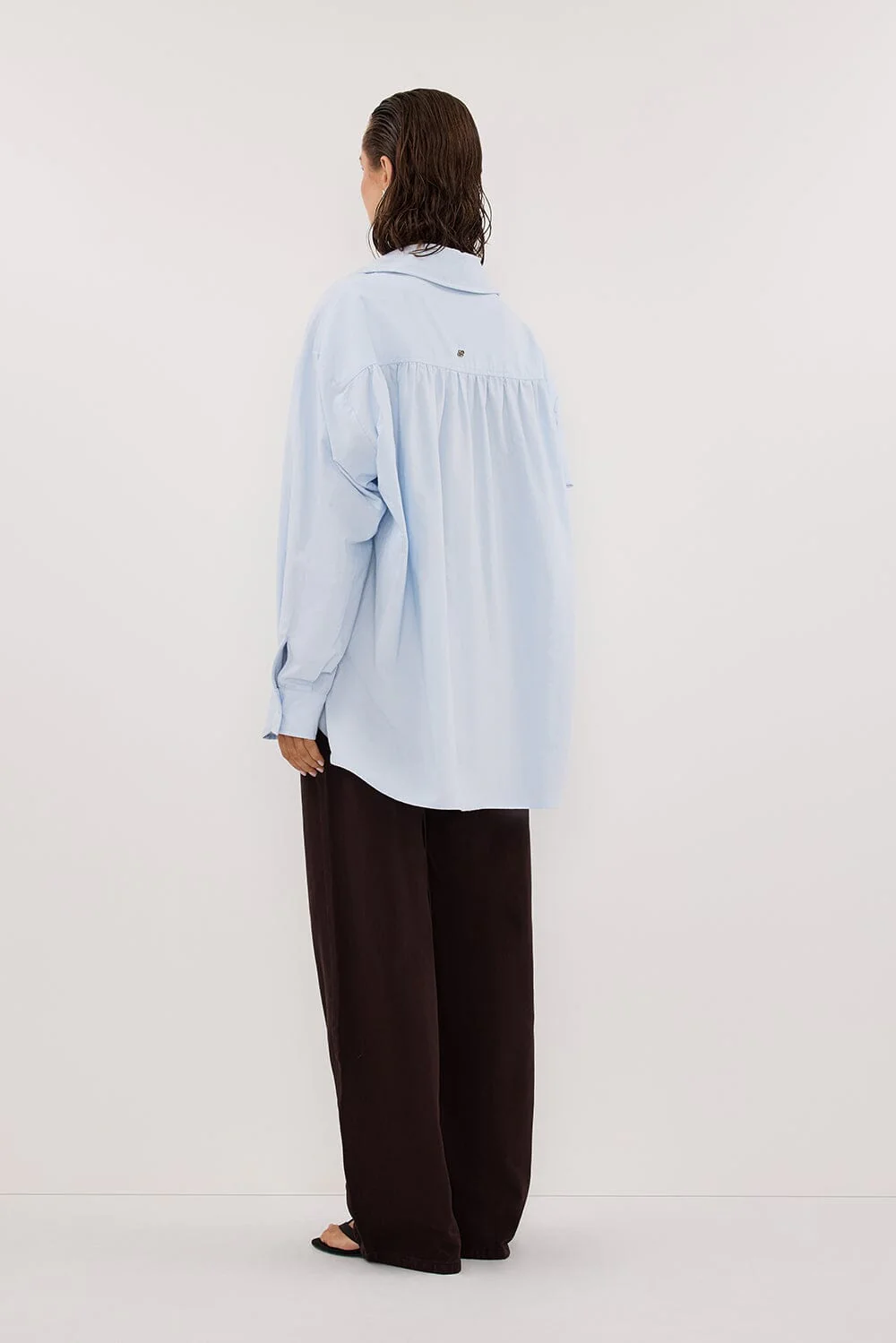 RHEA 2.0 ICE BLUE OVERSIZED COTTON SHIRT - Image 4