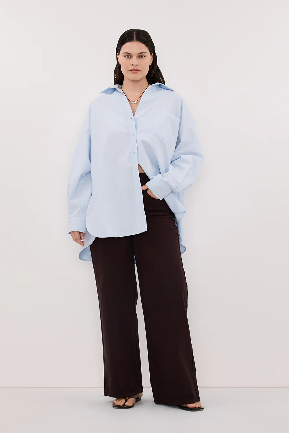 RHEA 2.0 ICE BLUE OVERSIZED COTTON SHIRT - Image 6