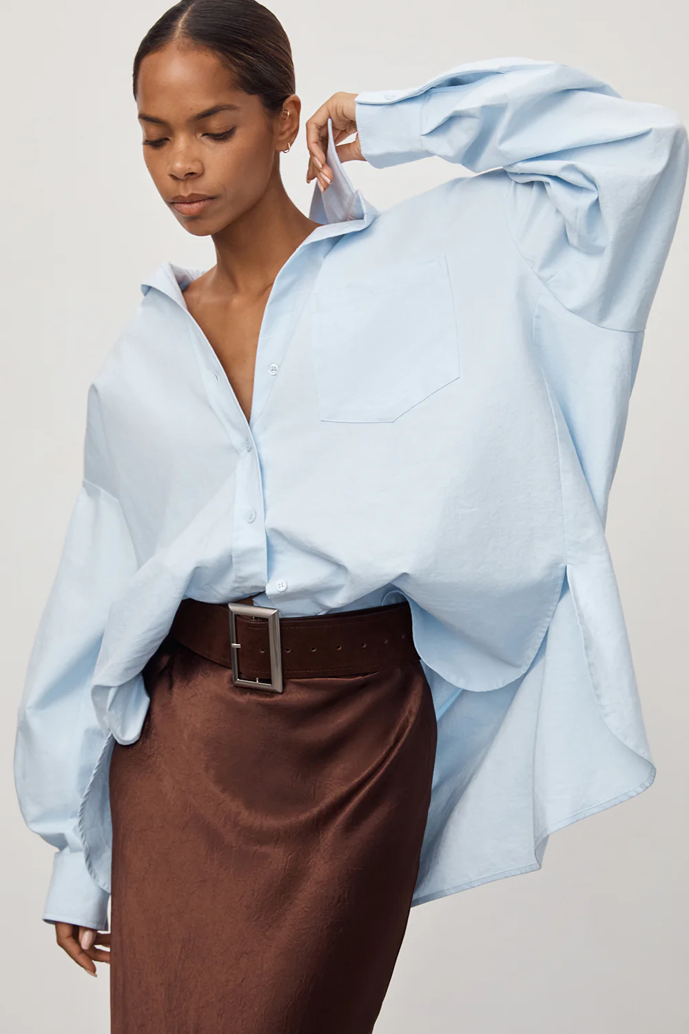 RHEA 2.0 ICE BLUE OVERSIZED COTTON SHIRT - Image 8