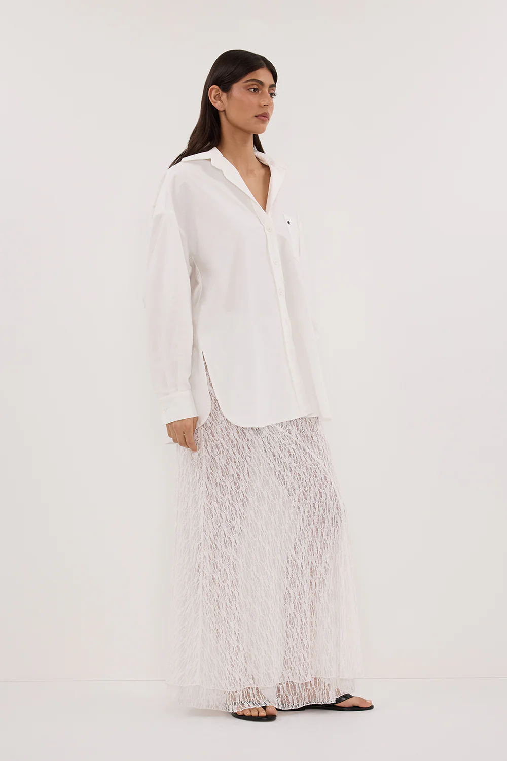 RHEA WHITE OVERSIZED COTTON SHIRT - Image 3
