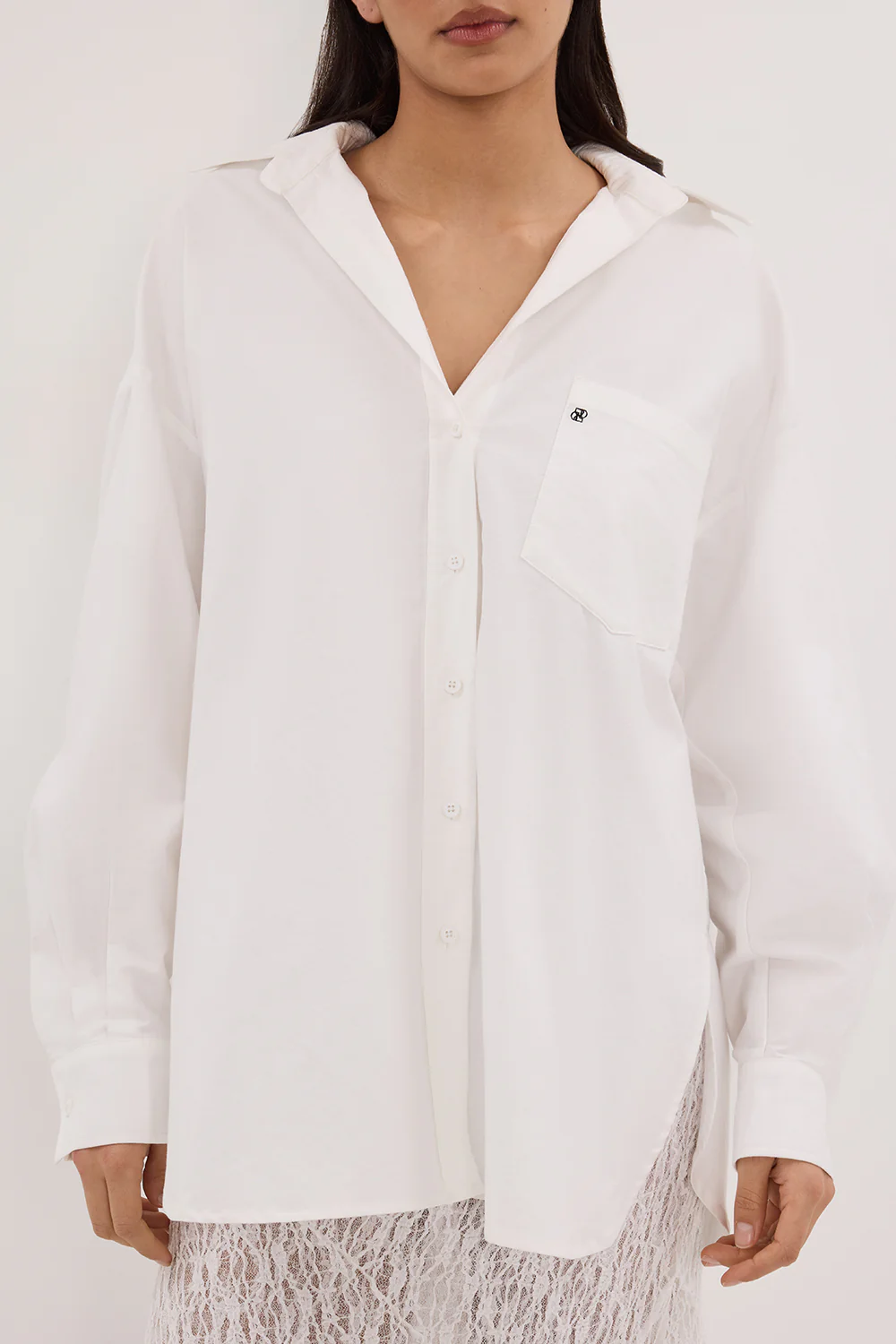 RHEA WHITE OVERSIZED COTTON SHIRT - Image 5