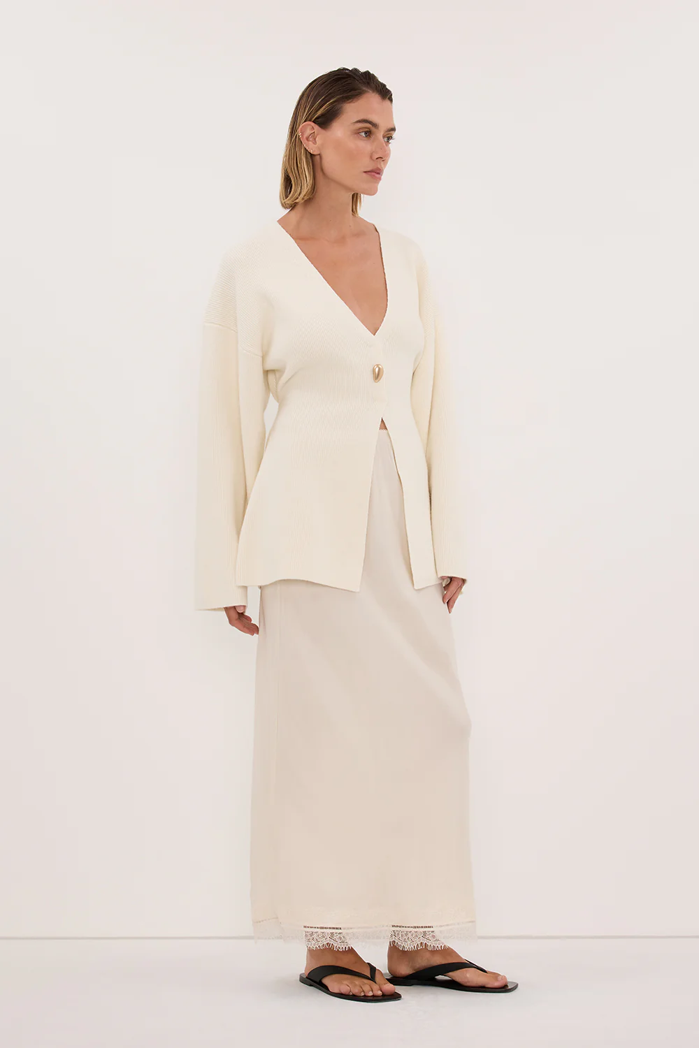 SCOUT CREAM LONG SLEEVE KNIT TOP - Image 3