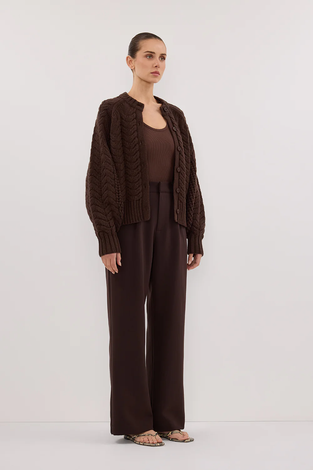 TOM CHOC CABLE KNIT CARDIGAN - Image 3