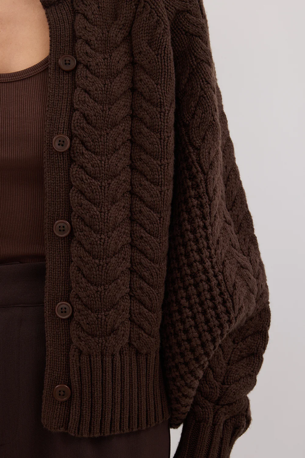 TOM CHOC CABLE KNIT CARDIGAN - Image 5