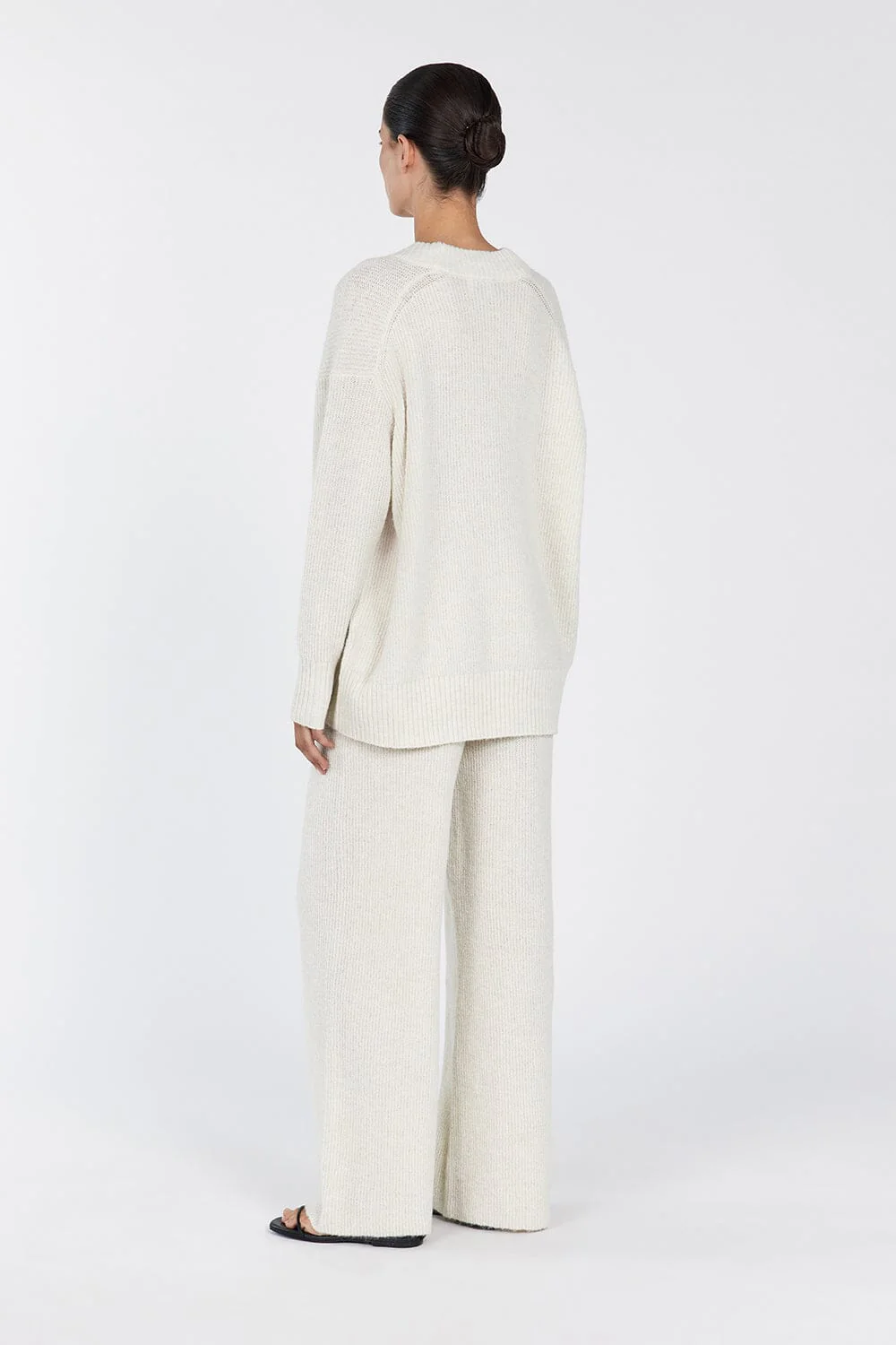 ZELIE CREAM MARLE KNIT PANT - Image 4